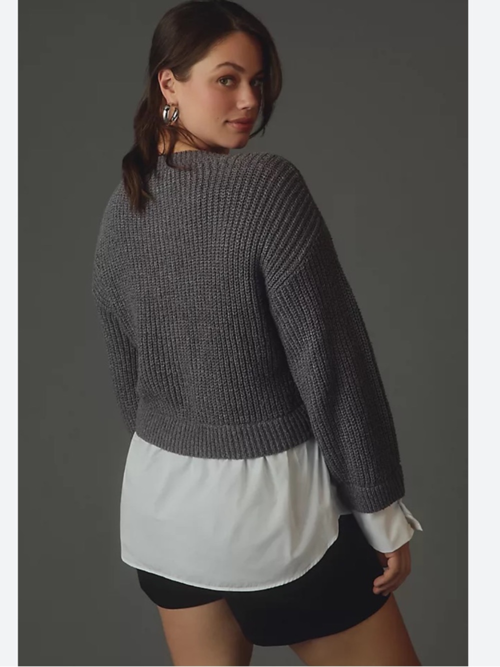 NWT Anthropologie Twofer Ribbed Crewneck Sweater